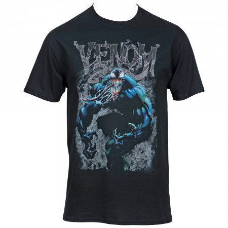 Venom Character With Symbiote Text T-Shirt